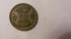 CY - 20 francs franci 1952 Maroc foto