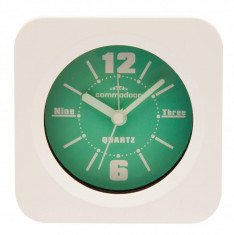 Ceas de masa cu alarma Commodoor, Quartz, Alb/Verde, 47150GR foto