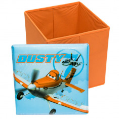 Taburet Dusty Planes cu spatiu de depozitare, 31x31x33cm, portocaliu foto