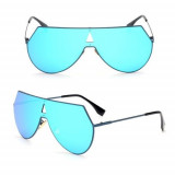 Ochelari De Soare Unisex Fashion - Supradimensionati Cu Lentila Plata - Model 6, Supradimensionat, Protectie UV 100%