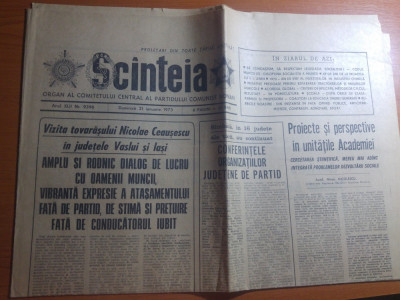 ziarul scanteia 21 ianuarie 1973-vizita lui ceausescu in jud. vaslui si iasi foto