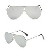 Ochelari De Soare Unisex Fashion - Supradimensionati Cu Lentila Plata - Model 7, Supradimensionat, Protectie UV 100%