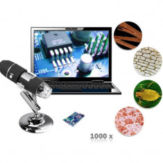 Microscop Video Digital Usb 1000x 2MP Cmos 8led Cu Stand foto