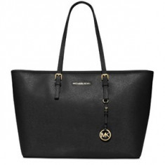 Michael Kors Jet Set Travel piele geanta pe umar neagra foto