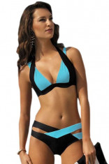 SW717-1414 Costum de baie Color Block, cu push-up foto