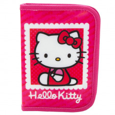 Penar echipat Hello Kitty, 1 compartiment cu fermoar, 16 piese, roz, 16512PK foto
