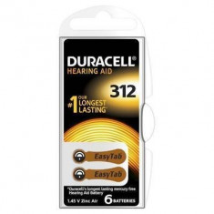 Baterie pentru aparat auditiv Duracell ZA 312 6buc 1.4V Argintiu foto