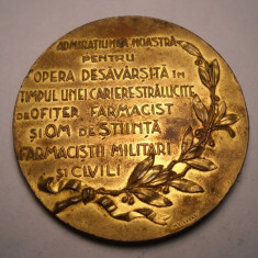 Medalie Cel Dintai Farmacist General al Armatei Romane George Grintescu 1933