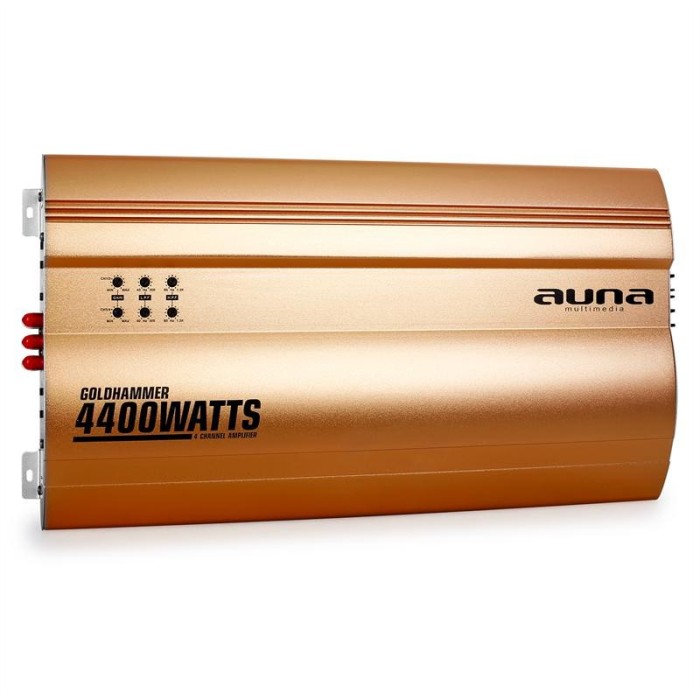 AUNA GOLDHAMMER, amplificator auto cu 4 canale, 4400W, auriu foto mare AUNA GOLDHAMMER, amplificator auto cu 4 canale, 4400W, auriu foto mare