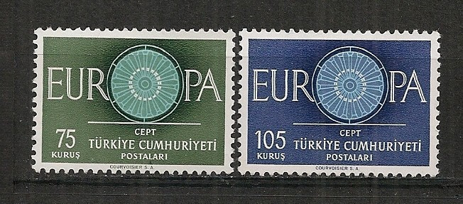 TURCIA 1960 &ndash; EUROPA CEPT, serie nestampilata K134