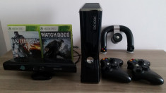 Xbox 360 cu kinect si 3 controler si 2 jocuri foto