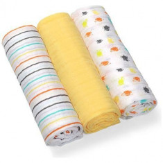 Scutece textile pentru bebelusi 3 buc - BabyOno - Galben foto