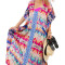 RV406 Rochie de plaja stil caftan cu imprimeu multicolor