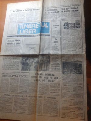 ziarul tineretul liber 1 decembrie 1990-primul 1 dec. dupa caderea comunismului foto