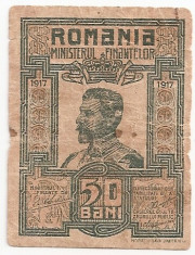 ROMANIA 50 BANI 1917 U foto