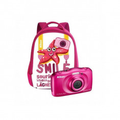 Aparat foto compact Nikon Coolpix W100 13.2 Mpx zoom optic 3x subacvatic Backpack Kit Pink foto