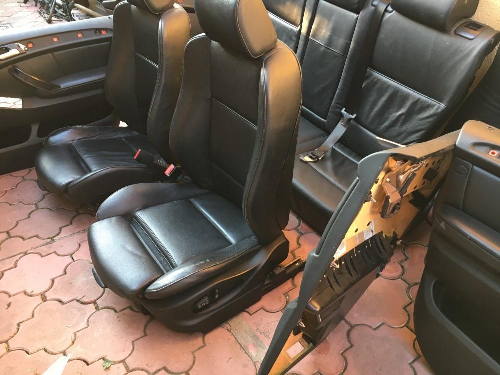 Interior,scaune sport M piele neagra electric BMW X5 E53 in stare foarte  buna | arhiva Okazii.ro