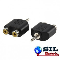 Adaptor JACK STEREO 3.5mm tata 2XRCA mama foto