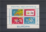 ROMANIA 1975 LP 891 C. S. C. E. - HELSINKI BLOC DE 4 DANTELAT MNH