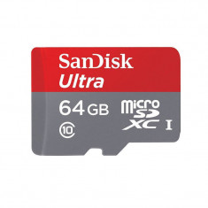 Card Sandisk MicroSDXC Ultra 64GB Clasa 10 80Mbs cu adaptor SD foto