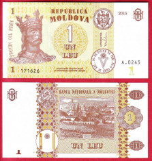 SV * Moldova 1 LEU 2015 UNC foto