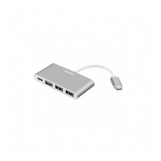 Adaptor multiport Benks 4in1 USB-C / USB 2.0 / USB 3.0 la USB-C argintiu foto