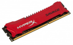 Memorie RAM Kingston, DIMM, DDR3, 4GB, 2400MHz, CL11, HyperX Savage Memory Red, 1.65V foto