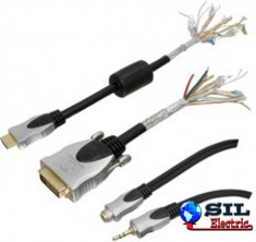 Cablu profesional HDMI 19pin Tata DVI Tata 5.0M,HQ foto