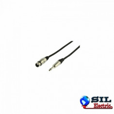 Cablu profesional de boxe/microfon nebalansat,3pini XLR mama-&amp;gt;jack tata 6.35mm m, 2 m, KonigOnStage foto