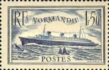 Franta 1935 Normandie, vapor, neuzata foto