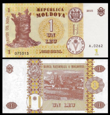 SV * Moldova LOT 2 x 1 LEU 2010 si 2015 UNC foto