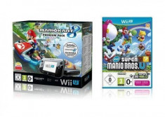Consola Nintendo Wii U Premium Pack Black + 3 jocuri: MK 8 + NSMBU + NSLU foto