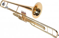 Trombon B Supapa 3 Pistoane Auriu foto