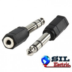 Adaptor JACK STEREO 6.35 mm tata JACK STEREO 3.5 mm mama foto