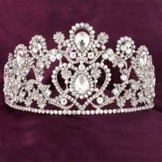 Diadema / coroana / tiara mireasa cu cristale tip Swarovski foto