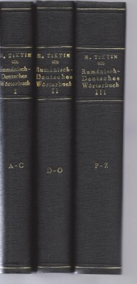 Rumanisch - Deutsches Wortebuch 3 volume legate H. Tiktin Bucuresti 1895 Cv2 foto