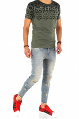 Tricou imprimeu - tricou barbati - tricou slim fit - tricou fashion - 8669 P5-5 foto