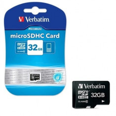 MicroSD 32GB clasa 10 Verbatim 44013 foto