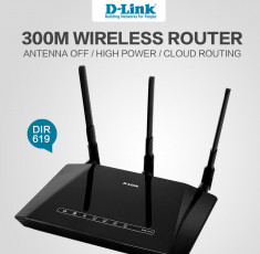 Router D-LINK DIR-619, router wifi cu 3 antene, 300Mb/sec, cloud foto