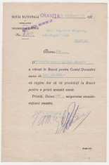 BANCA NATIONALA a ROMANIEI scrisoare 1941 filiala Oravita foto