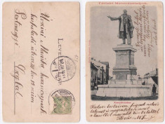 Tg. Mures 1902 - Statuia Kossuth, ilustrata circulata foto