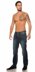 Mens Jeans Dark Blue with stitching foto