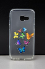 Husa plastic siliconat Design Colour Butterflies Samsung Galaxy A3 (2017) foto