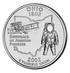 !!! SUA - QUARTER OHIO 2002 , P - KM 332 - UNC / SERIA STATELE SUA foto