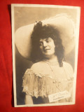 Ilustrata Dansatoarea M-me Verena de la Folie Bergere , circulat 1906