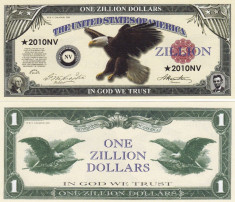 SUA - BANCNOTA FANTASY - ONE ZILLION DOLLARS foto