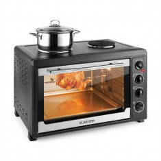 Klarstein MasterChef 60 mini cuptor 2500W + 1600W 60 litri, din otel inoxidabil negru foto