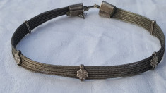 CHOKER argint TRIBAL Colier la baza Gatului impletit LAT superb VINTAGE de EFECT foto