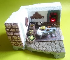 diorama macheta bucatarie rustica decorativa pensiune, restaurant, bufet han foto