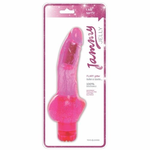 Jammy Jelly vibrator stralucitor roz, 22cm Jammy Jelly vibrator stralucitor roz, 22cm
